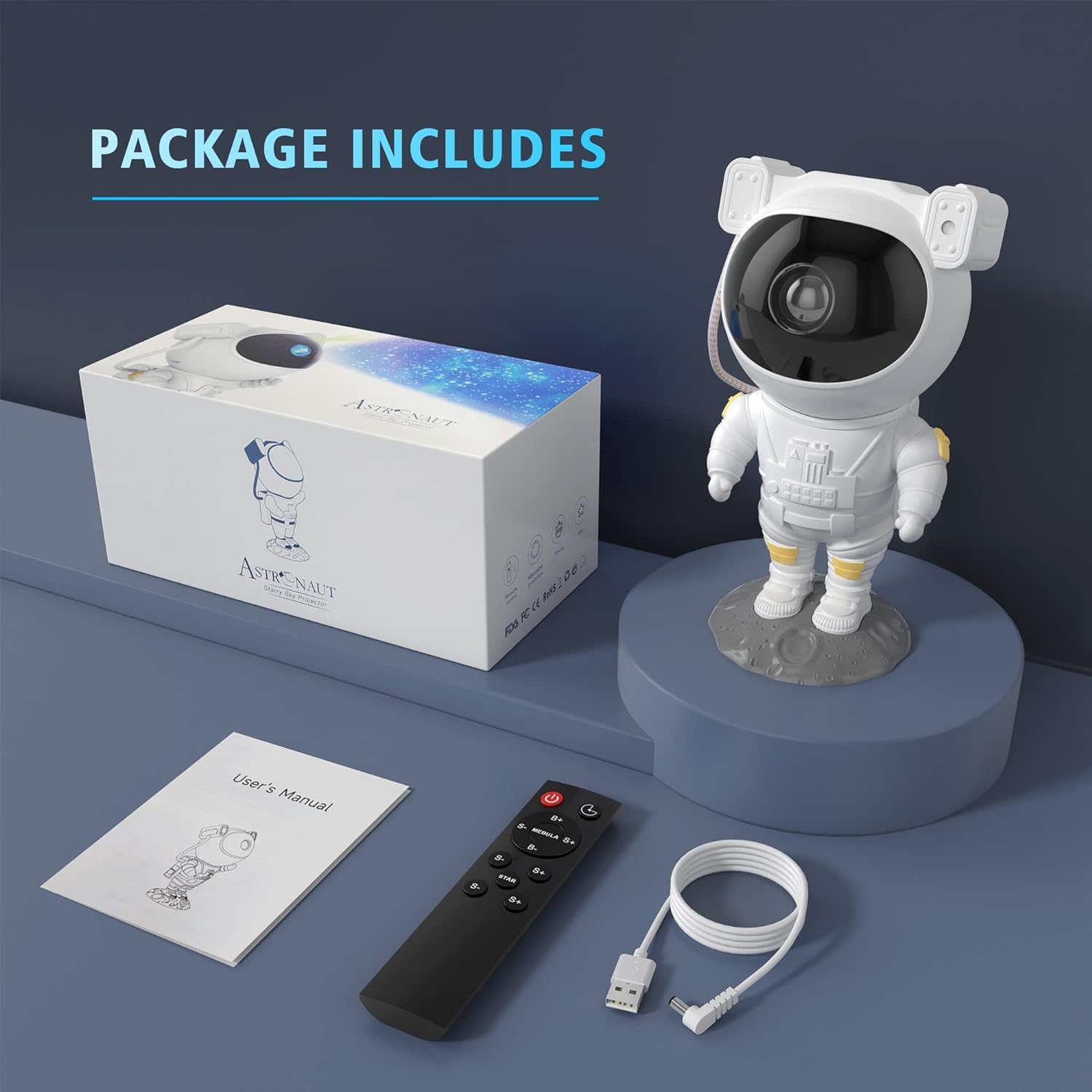 Astronaut Galaxy Projector Night Light | 360° Adjustable Nebula Lamp with Remote & Timer | Star Projector for Kids Bedroom, Baby Room, Gaming Room, Home & Party Décor