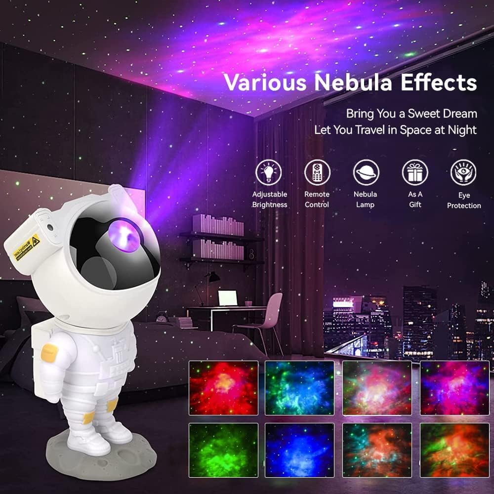 Astronaut Galaxy Projector Night Light | 360° Adjustable Nebula Lamp with Remote & Timer | Star Projector for Kids Bedroom, Baby Room, Gaming Room, Home & Party Décor