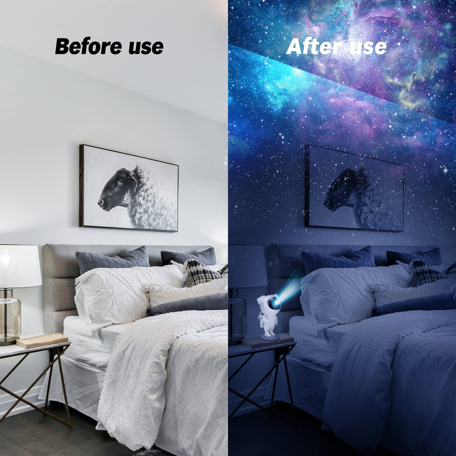 Astronaut Galaxy Projector Night Light | 360° Adjustable Nebula Lamp with Remote & Timer | Star Projector for Kids Bedroom, Baby Room, Gaming Room, Home & Party Décor