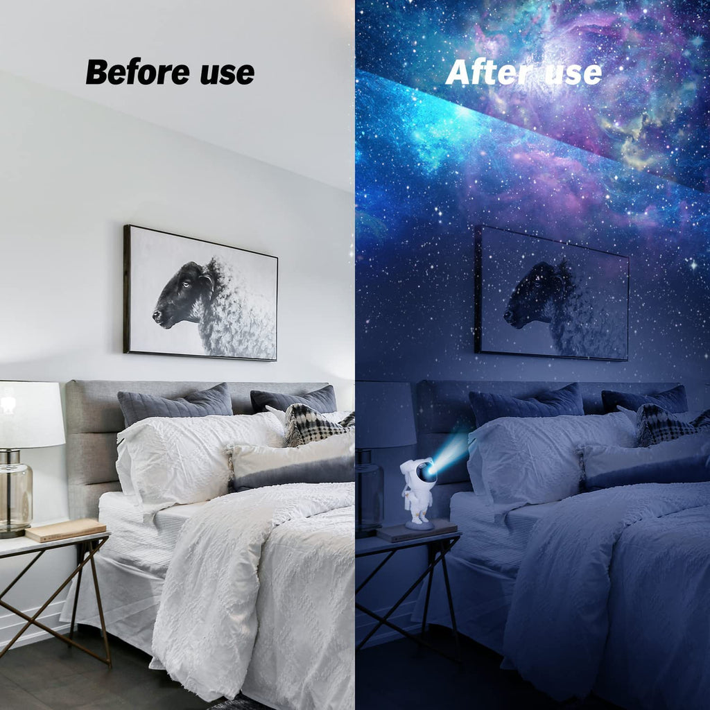 Astronaut Galaxy Projector Night Light | 360° Adjustable Nebula Lamp with Remote & Timer | Star Projector for Kids Bedroom, Baby Room, Gaming Room, Home & Party Décor